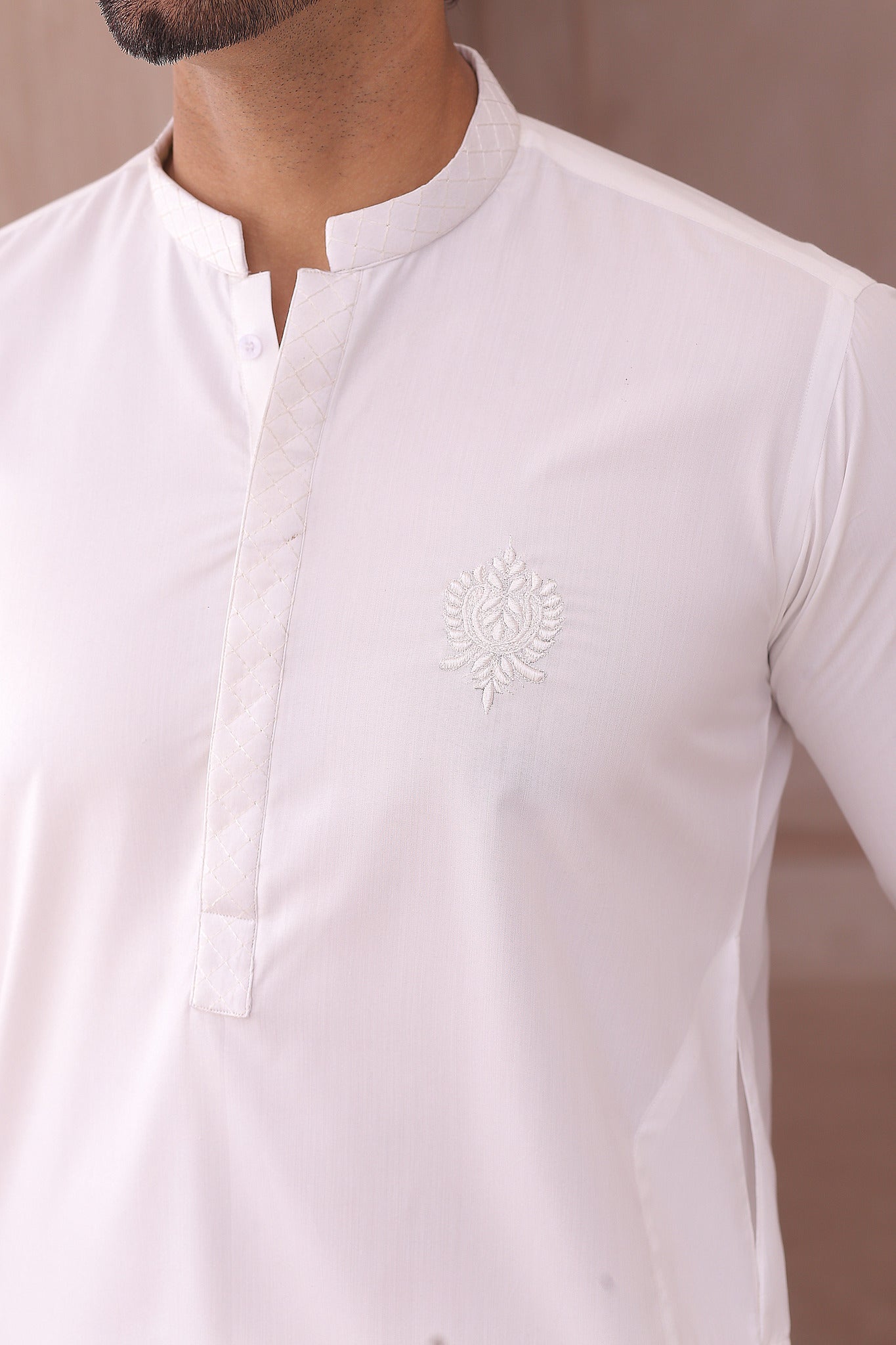 DM 701 White Kurta Pajama For Men