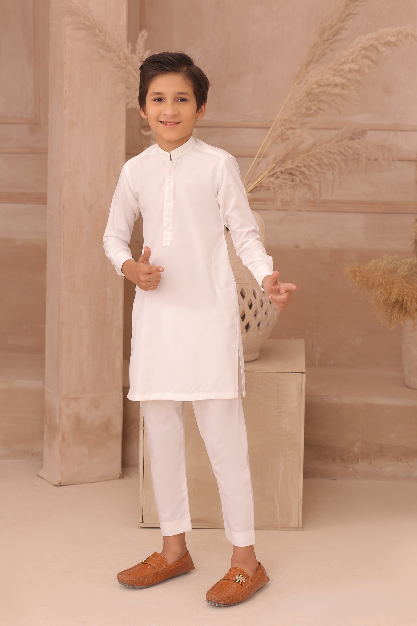 DMW  White Junior Kurta Pajama Suit