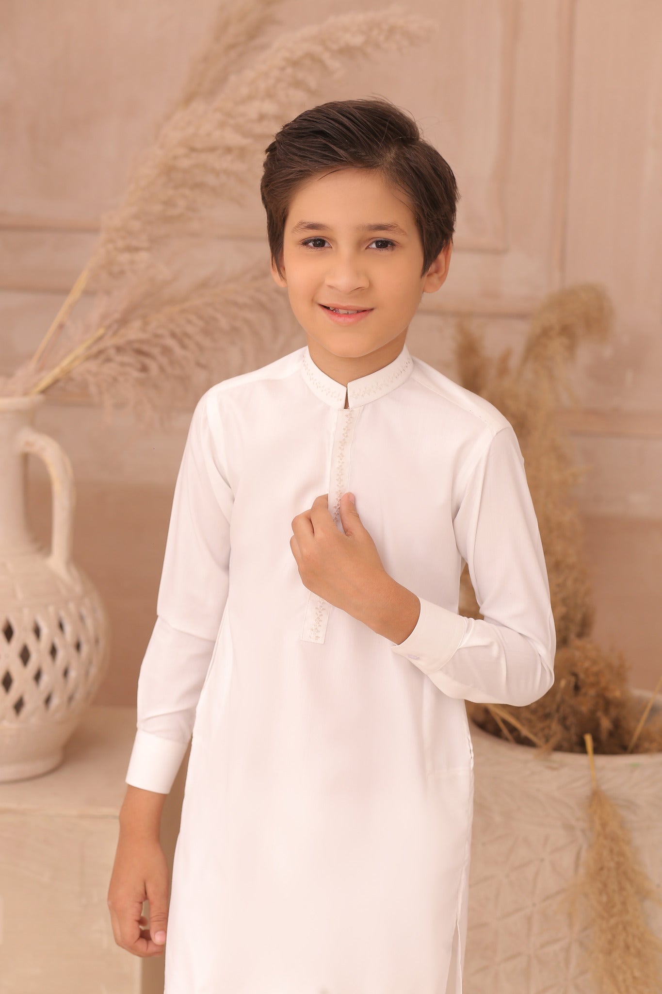 DMW  White Junior Kurta Pajama Suit