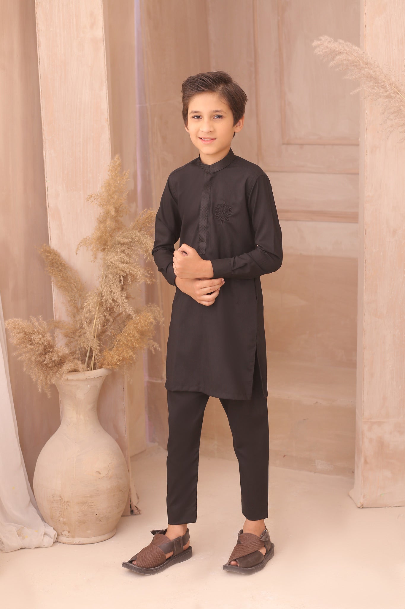 DMW Black Gents Junior Kurta Pajama Suit