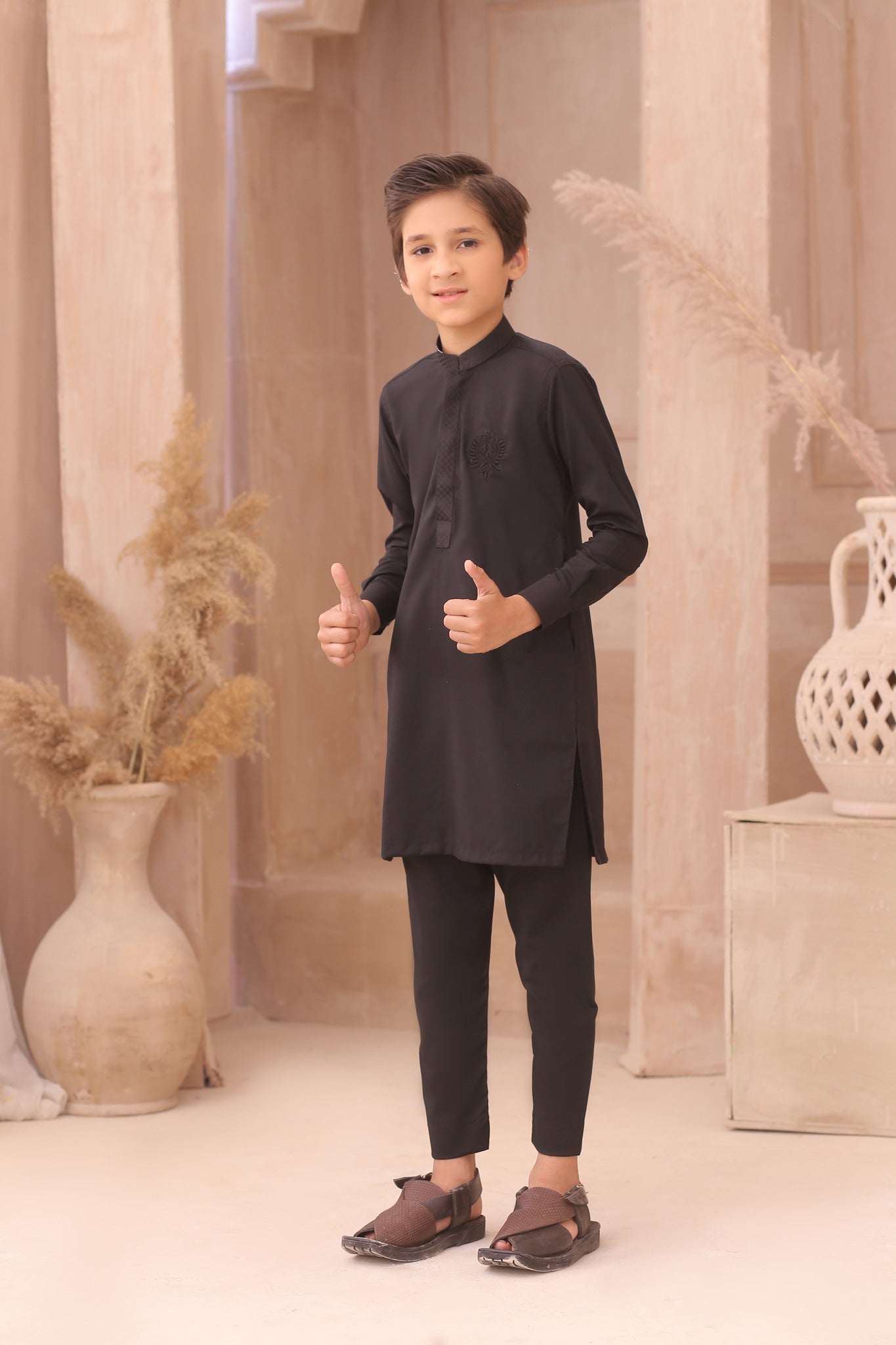 DMW Black Gents Junior Kurta Pajama Suit