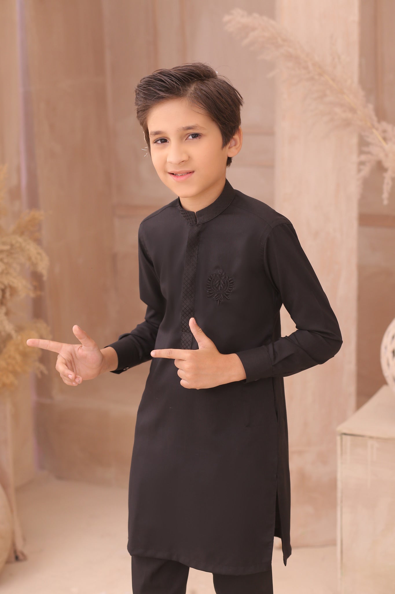 DMW Black Gents Junior Kurta Pajama Suit