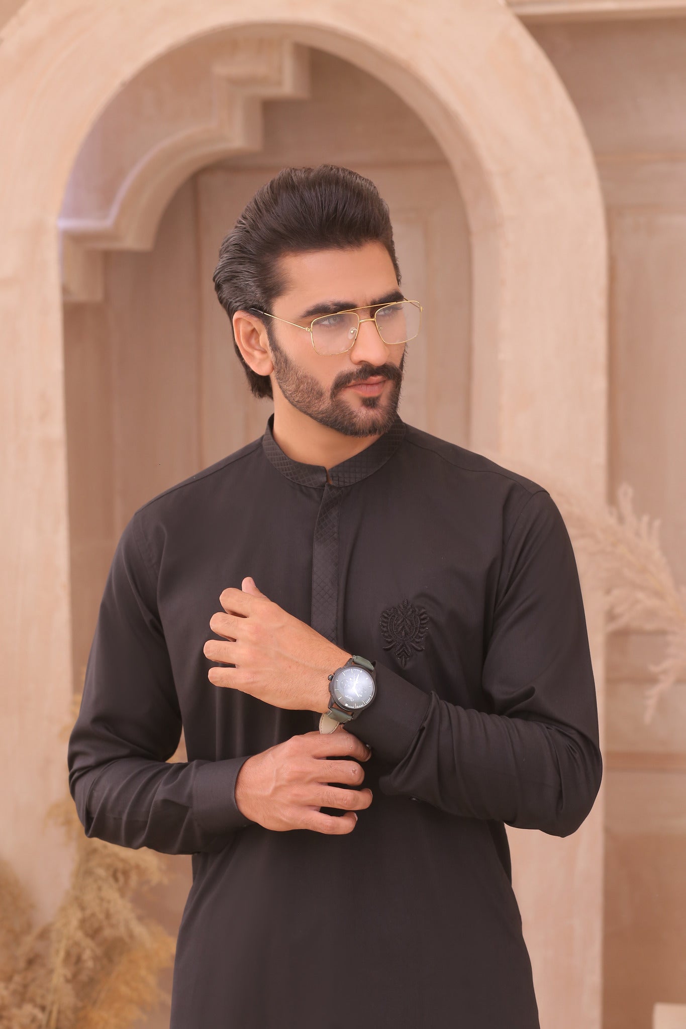 DM 706 Black Gents Pajama Kurta