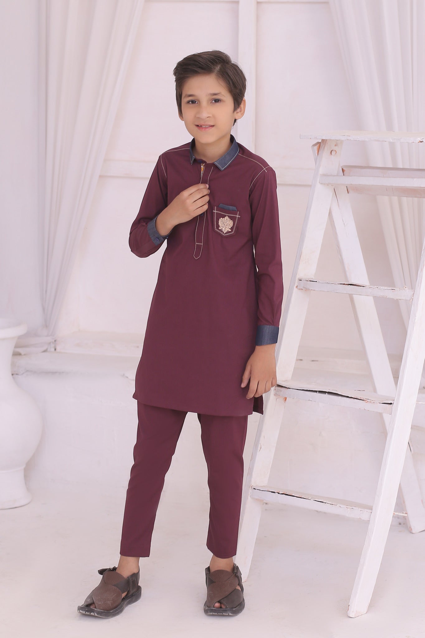 DMW Maroon Junior Kurta Pajama Suit