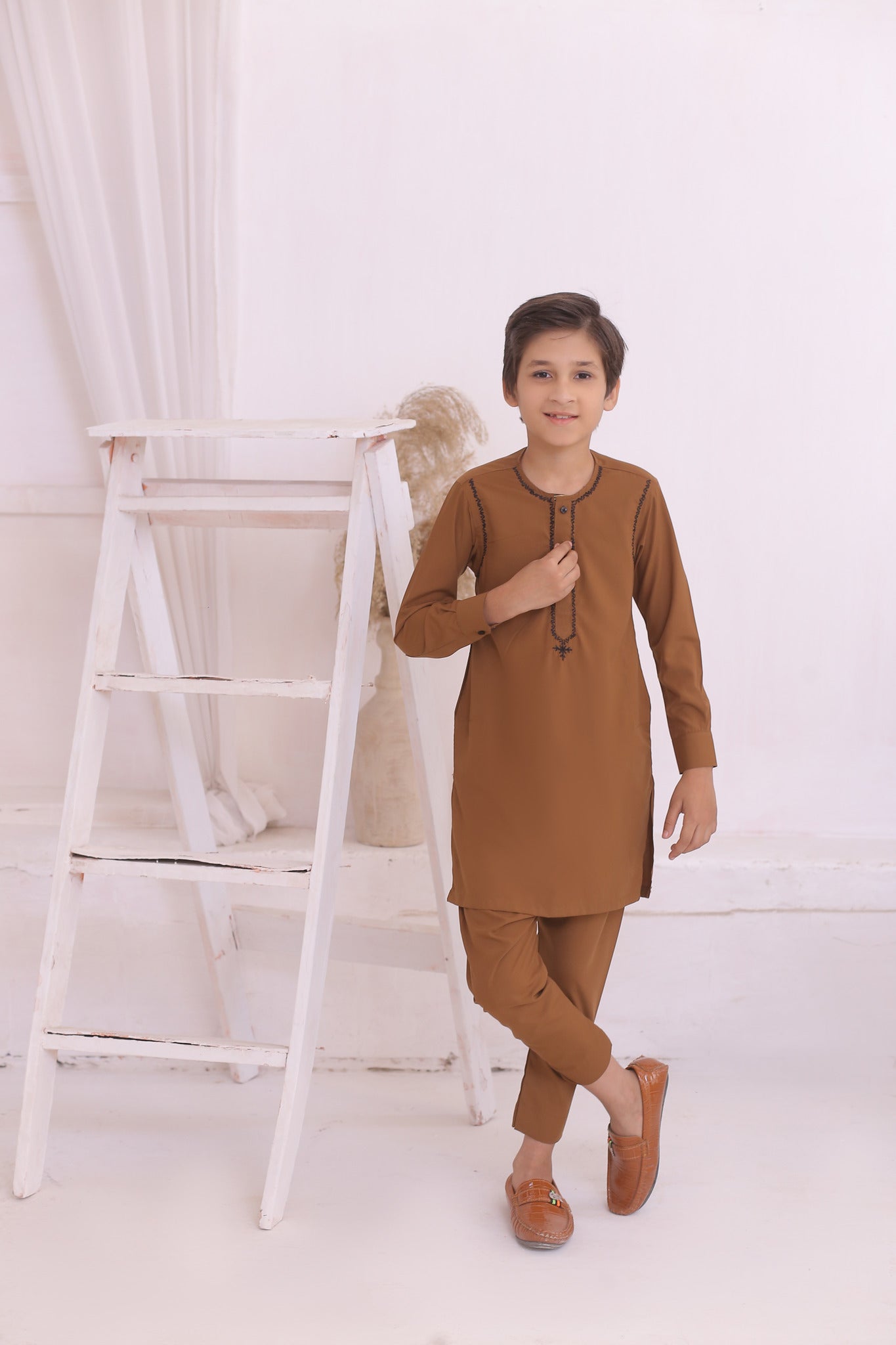 DMW Tan Junior Kurta Pajama Suit