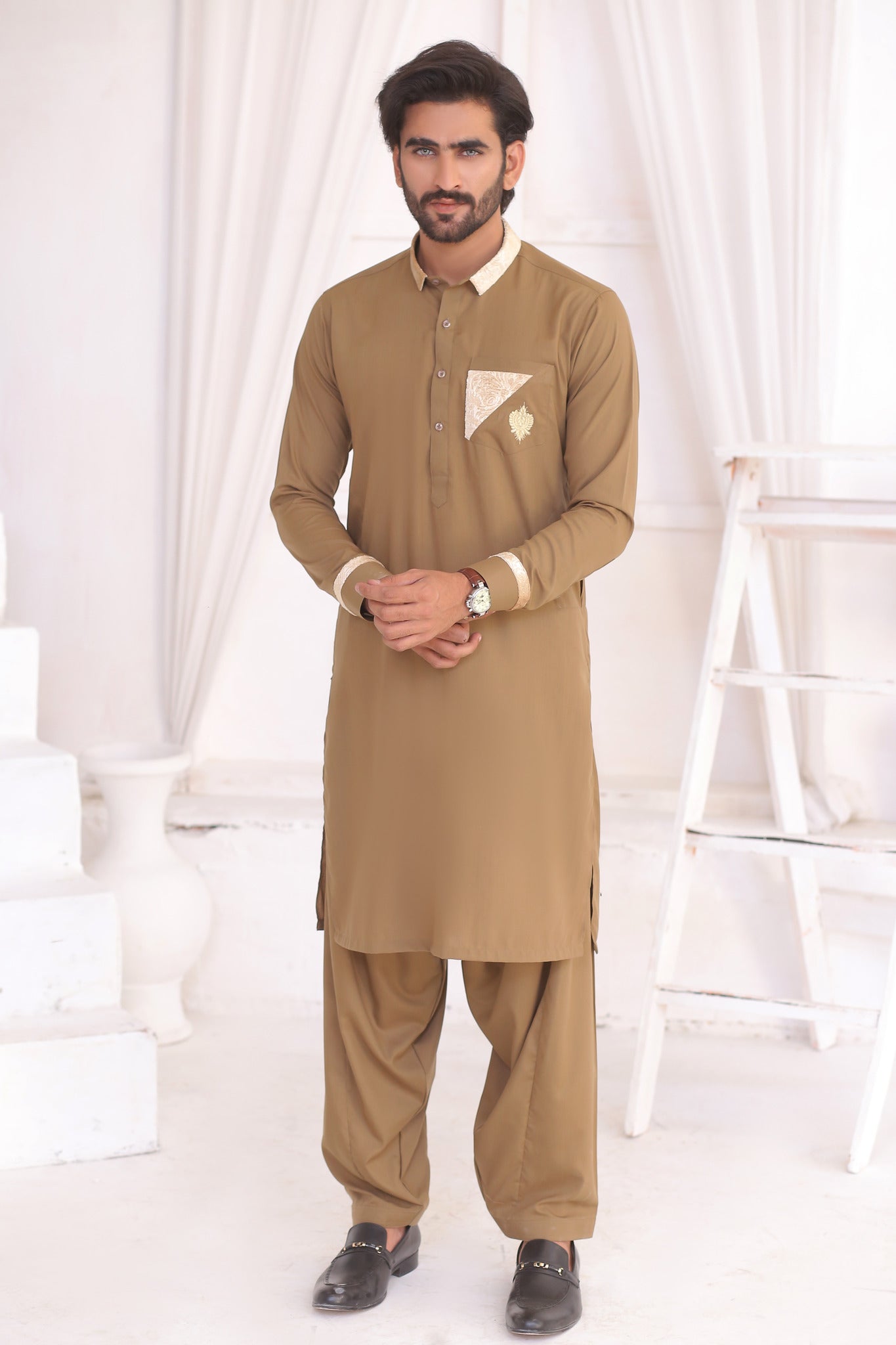 DM 732 Gold Men's Shalwar Kameez