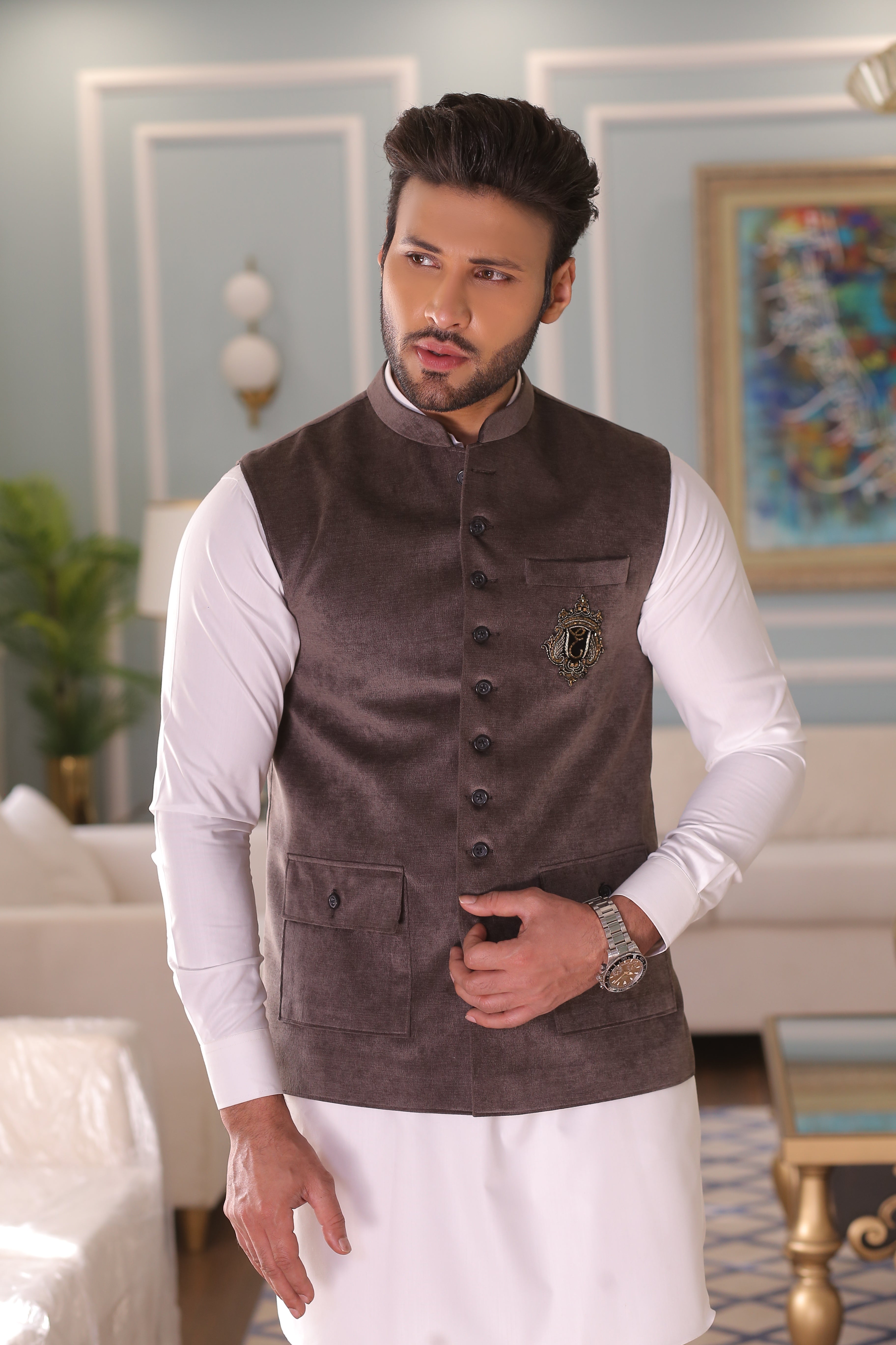 DM WC 1055 Grey Waist Coat